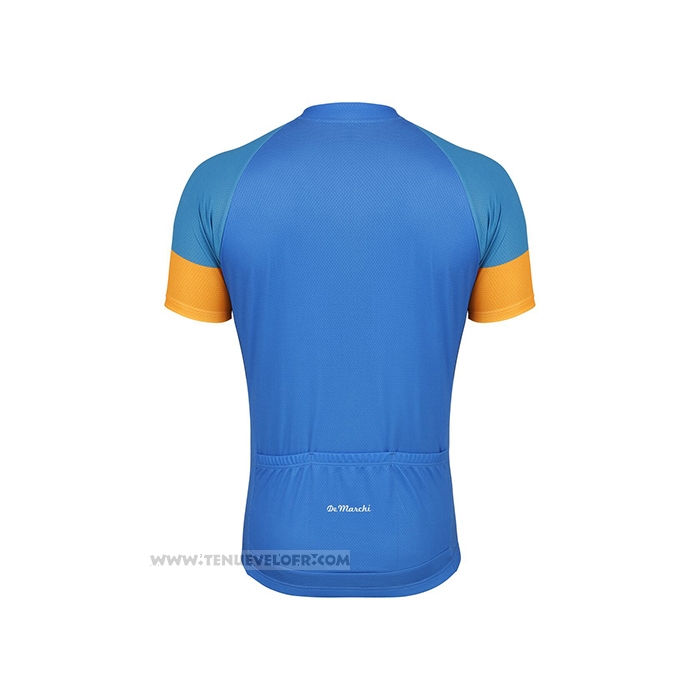 2021 Maillot Cyclisme de Marchi Jaune Bleu Manches Courtes et Cuissard